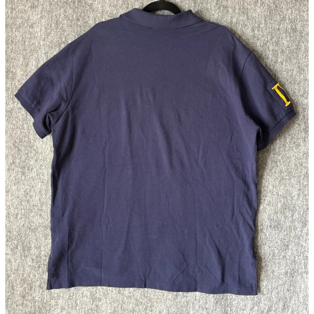 Polo Ralph Lauren Mens XL Custom Fit Navy Big Double Pony Crest Polo‎ Shirt IV
